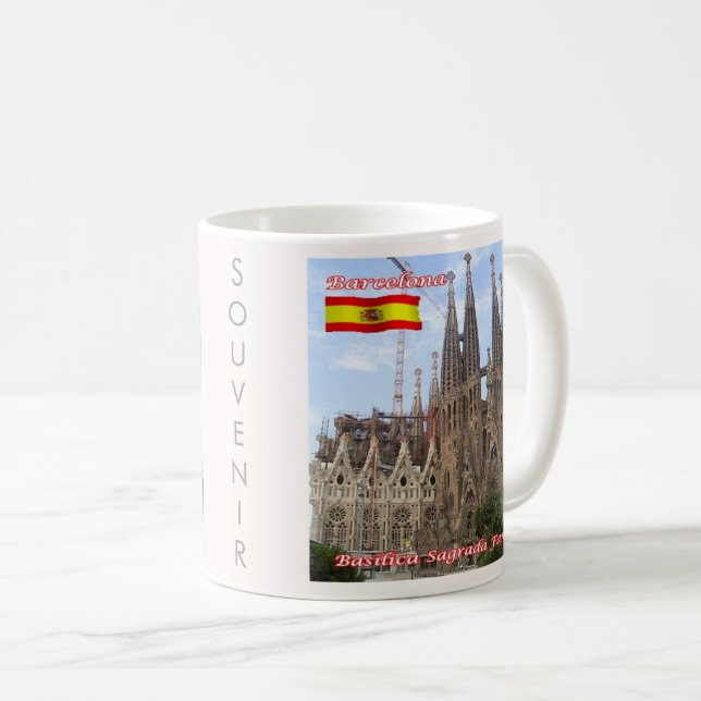 zES013 BARCELONA Basilica Sagrada Familia Kaffemugg (Framsida höger)