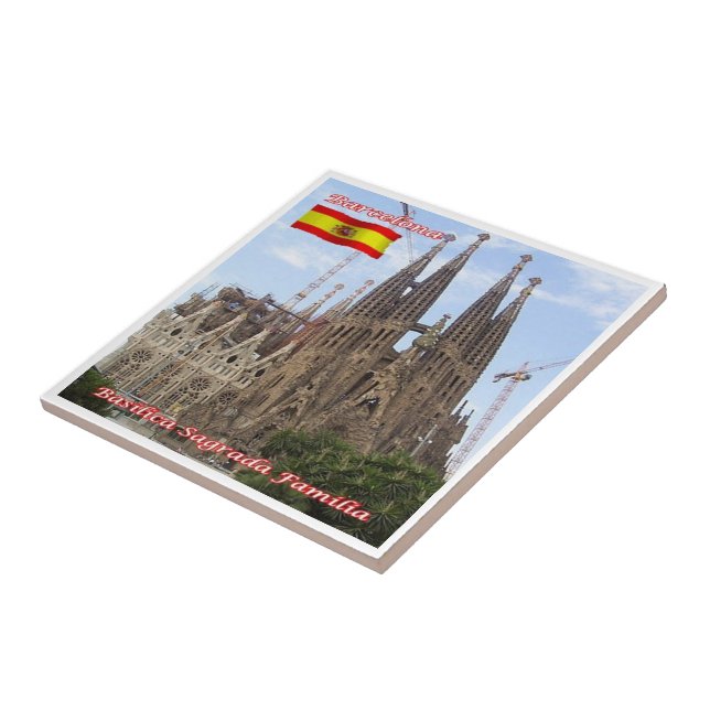 zES013 BARCELONA Basilica Sagrada Familia Kakelplatta (Sidan)
