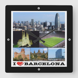 zES022 i kärlek BARCELONA, Spanien, Europa, Fyrkantig Klocka