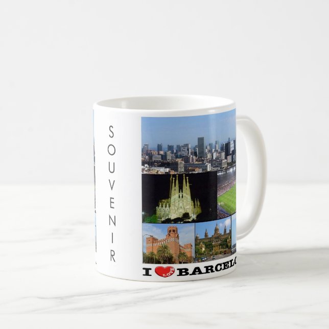 zES022 i kärlek BARCELONA, Spanien, Europa, Kaffemugg (Framsida höger)