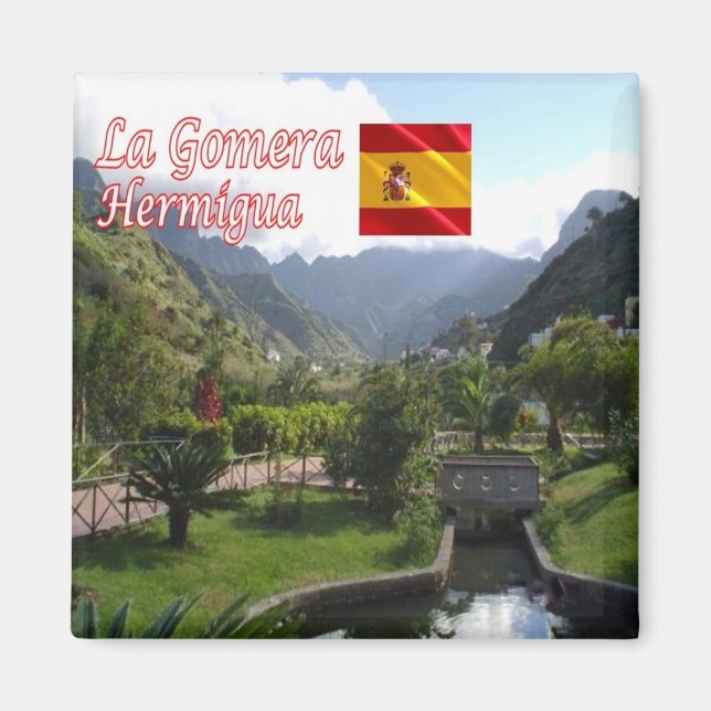 zES025 LA GOMERA Culato Park Hermigua, Fridge Magnet (Framsidan)