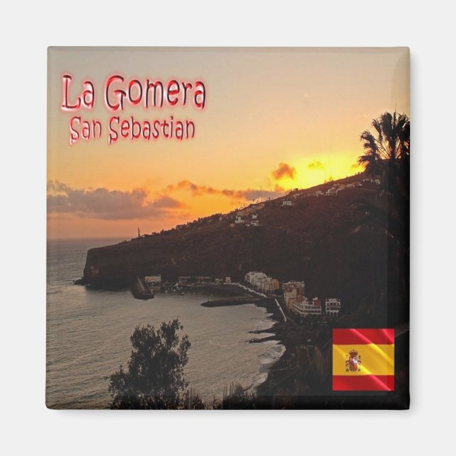 zES029 LA GOMERA Sunset Spain, Fridge Magnet (Framsidan)