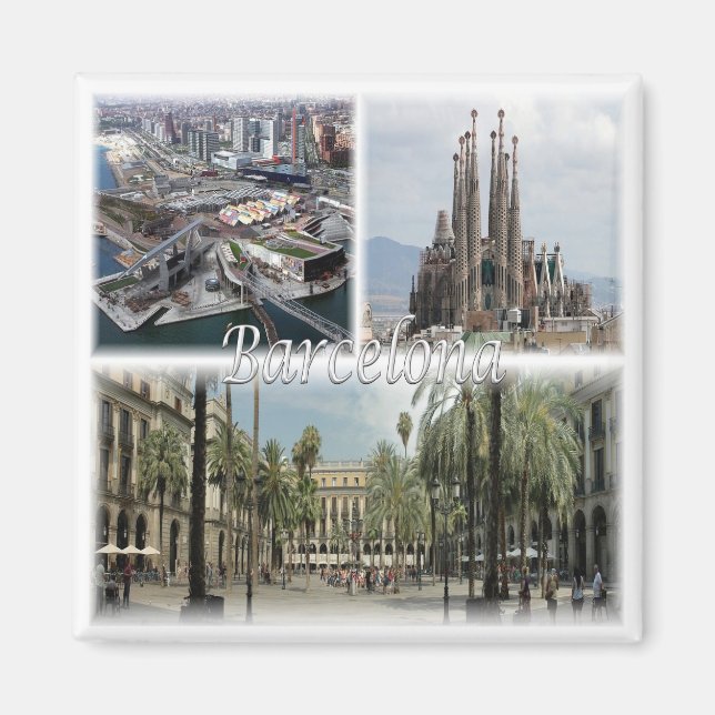 zES031 BARCELONA Spanien - Fridge Magnet (Framsidan)