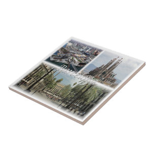 zES031 BARCELONA Spanien Kakelplatta