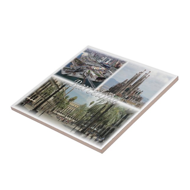 zES031 BARCELONA Spanien Kakelplatta (Sidan)