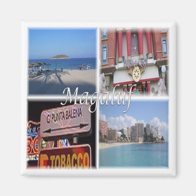 zES034 MAGALUF Mallorca Spanien, Fridge Magnet (Framsidan)