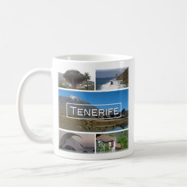 zES045 TENERIFE, Kanarieöarna, Spanien, Kaffe Mugg (Vänster)