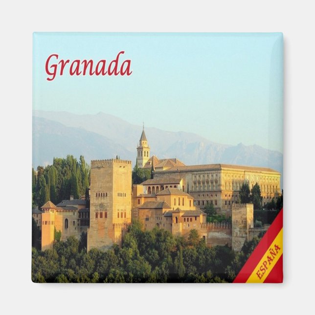 zES072 GRANADA panorama Spanien, Fridge Magnet (Framsidan)