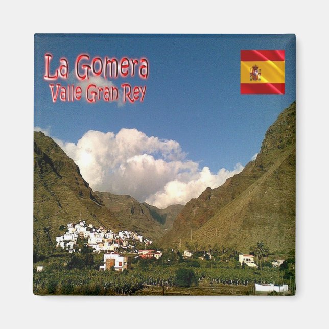 zES078 LA GOMERA VALLE GRAN REY, Spanien, Fridge Magnet (Framsidan)