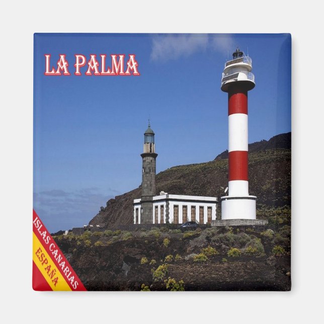 zES080 LA PALMA, LIGHTHOUSE, Spanien, Fridge Magnet (Framsidan)
