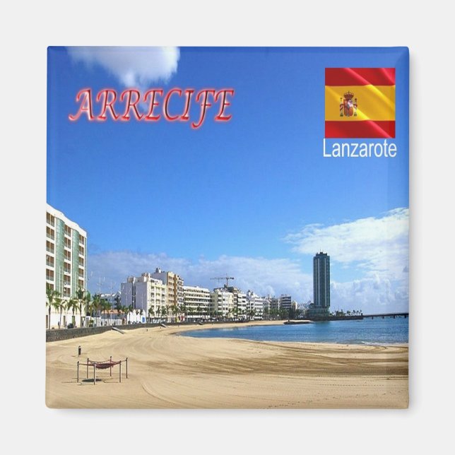 zES086 LANZAROTE, ARRECIFE, Spanien, Fridge Magnet (Framsidan)
