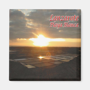 zES087 LANZAROTE, WHITE BEACH, Spanien, Fridge Magnet