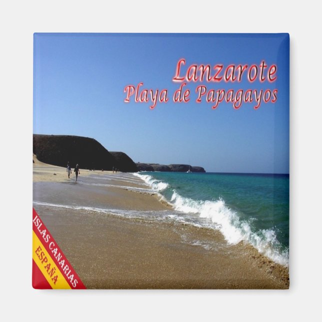 zES088 LANZAROTE, PAPAGAYOS BEACH, Spanien, Fridge Magnet (Framsidan)