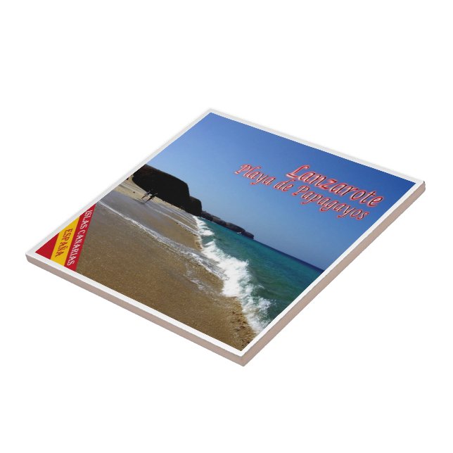 zES088 LANZAROTE, PAPAGAYOS BEACH, Spanien Kakelplatta (Sidan)