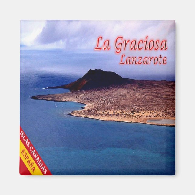 zES089 LANZAROTE, LA GRACIOSA, Spanien, Fridge Magnet (Framsidan)