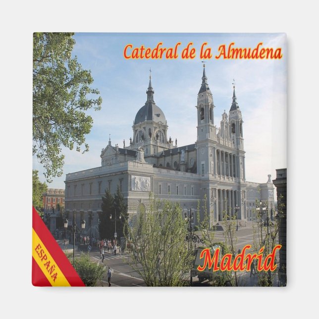 zES090 MADRID, CATHEDRAL AMLMUDENA, Spanien, Fridg Magnet (Framsidan)