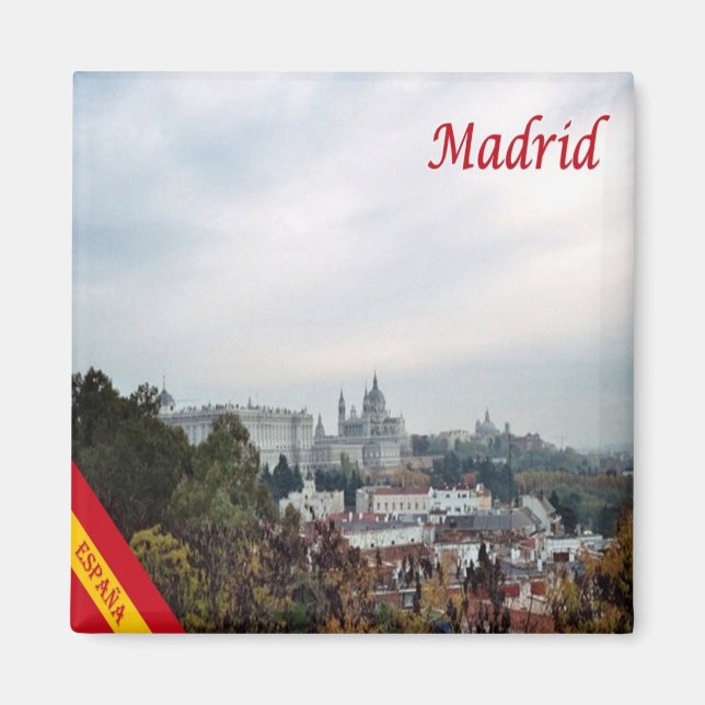 zES095 MADRID, panorama, Spanien, Frankrike Magnet (Framsidan)