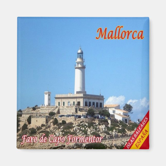 zES099 MALLORCA, FORMENTOR LIGHTHOUSE CAPO Magnet (Framsidan)