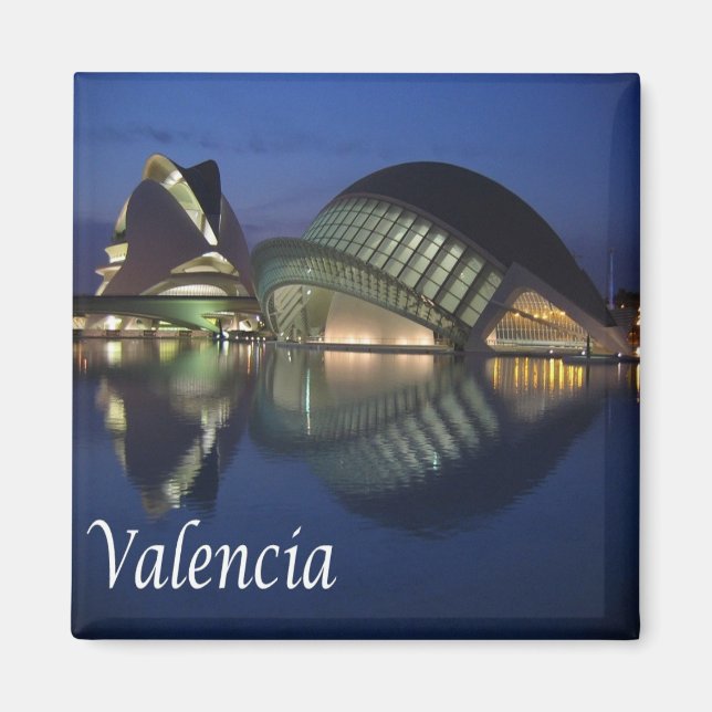 zES100 VALENCIA panorama, Spanien, Fridge Magnet (Framsidan)