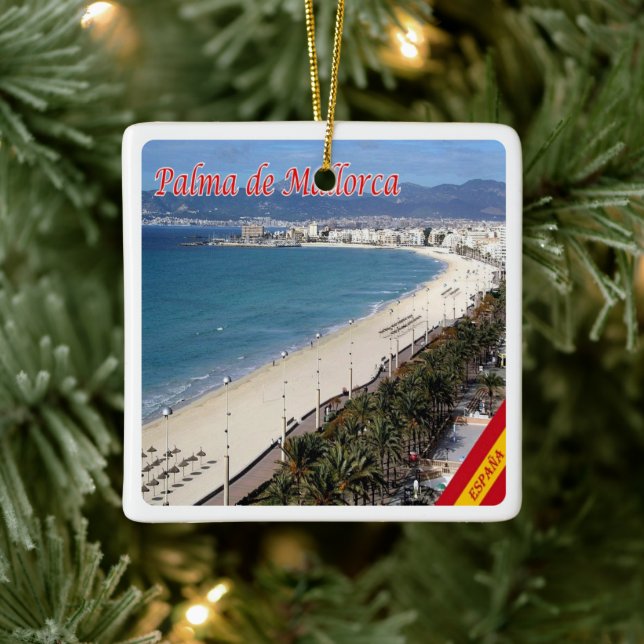 zES101 PALMA DE MALLORCA, Spanien Julgransprydnad Keramik (Träd)