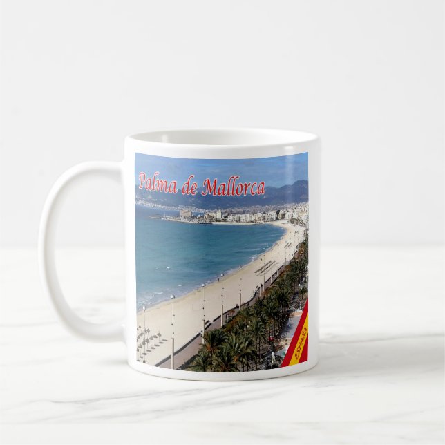 zES101 PALMA DE MALLORCA, Spanien Kaffemugg (Vänster)