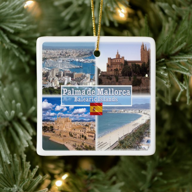 zES107 MALLORCA PALMA, Balearerna, Julgransprydnad Keramik (Träd)