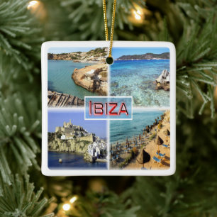 zES109 IBIZA old town, CALA TARIDA, SES SALINAS. Julgransprydnad Keramik