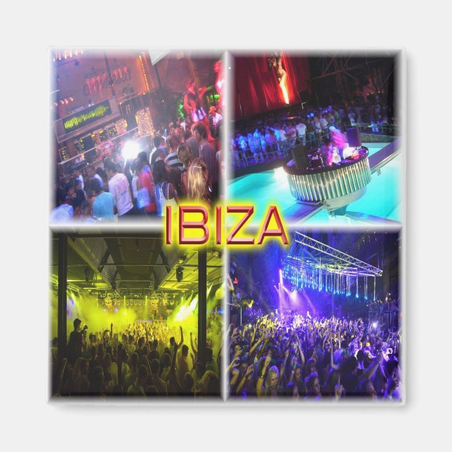 zES110 disco in IBIZA, Balearic, Spanien, Fridge Magnet (Framsidan)