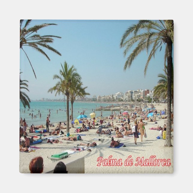 zES122 PALMA DE MALLORCA, The Beach, Spanien, Frid Magnet (Framsidan)