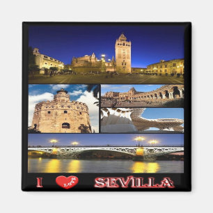 zES132 SEVILLA ’I Kärlek’, Spanien, Fridge Magnet