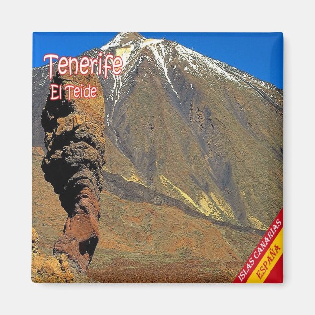 zES136 EL TEIDE Tenerife, Spanien, Frankrike Magnet (Framsidan)