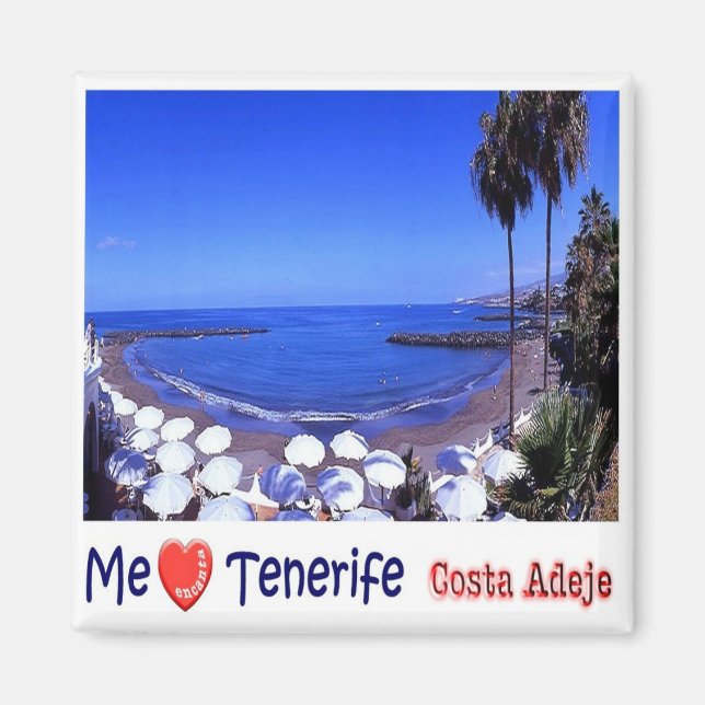 zES144 TENERIFE Costa Adeje ’I Kärlek’, Fridge Magnet (Framsidan)
