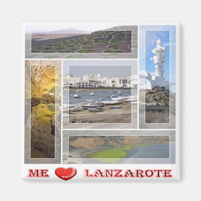 zES145 LANZAROTE ’I Kärlek’, Spanien, Fridge Magne Magnet (Framsidan)