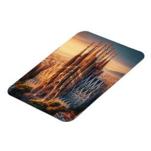 zESa13 BARCELONA Basilica Sagrada Familia, kylskåp Magnet