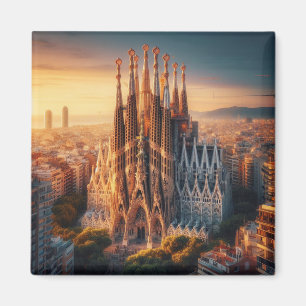 zESa13 BARCELONA Basilica Sagrada Familia, kylskåp Magnet