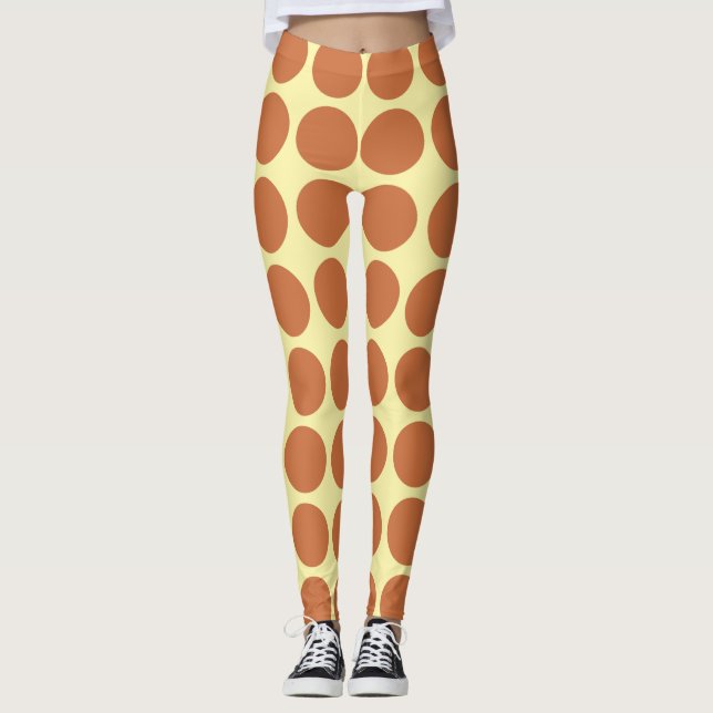 Zest Cream Neutralt Dots Leggings (Framsida)