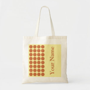 Zest Cream Neutralt Dots med namn text Tygkasse