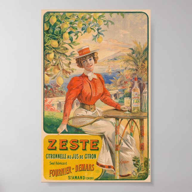 Zeste Citronnelle Vintage affisch 1904 (Framsidan)