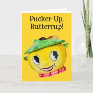 Zestful Smiles Lemon Ansikte-Pucker Up Kort
