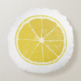 Zesty Citronskiva Rund Dekorativ Kudd Kudde