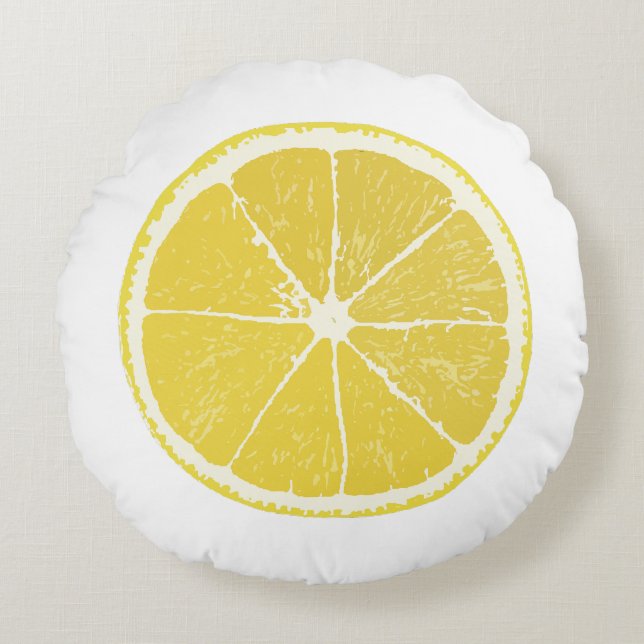 Zesty Citronskiva Rund Dekorativ Kudd Kudde (Framsidan)