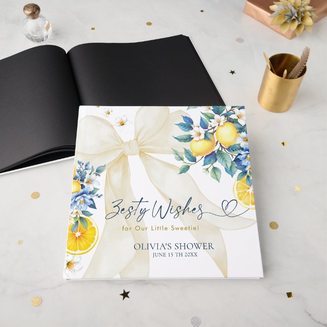 Zesty Wishes Lemon Italian Amalfi Baby Shower Gästböcker (Skapare uppladdad)
