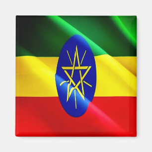 zET002 ETIOPIA, Wave Flagga, Afrika, Fridge Magnet