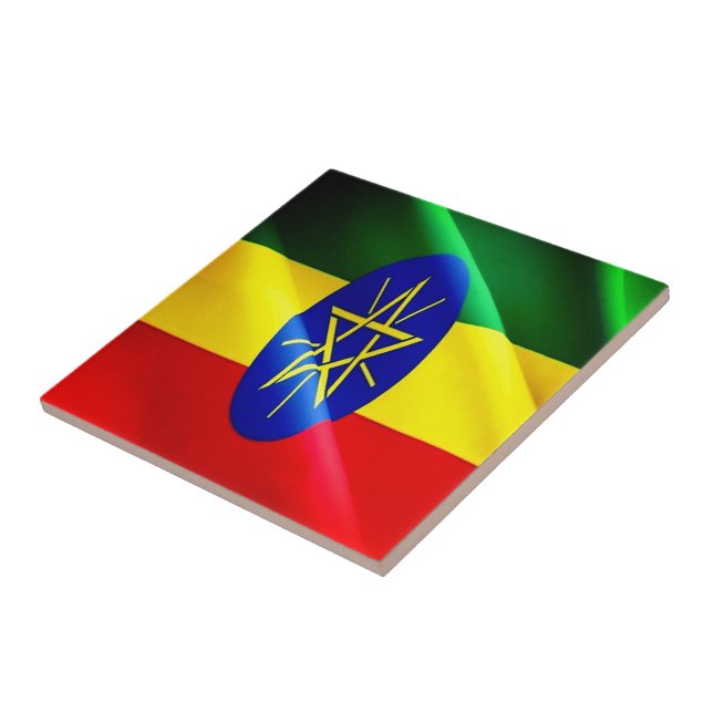 zET002 ETIOPIEN, Wave Flagga, Afrika Kakelplatta (Sidan)