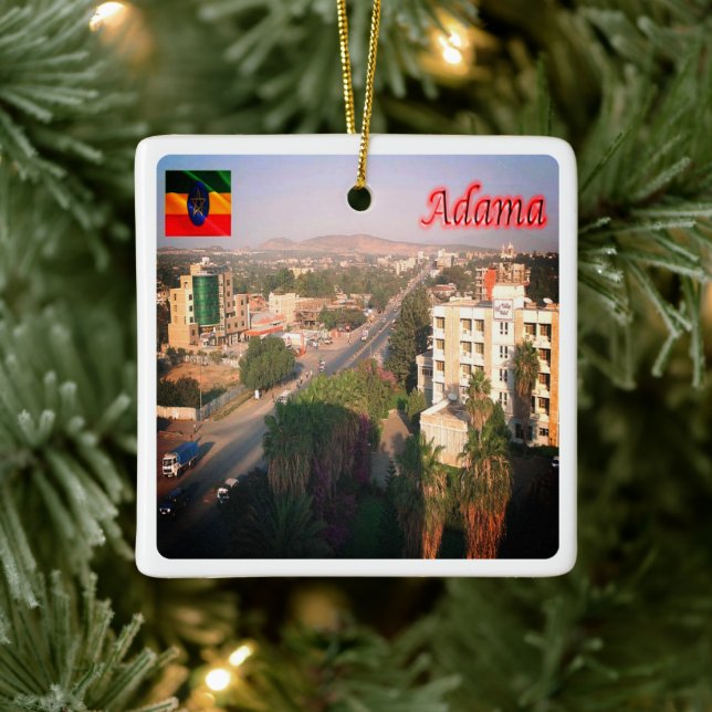 zET004 ADAMA, Etiopien, Afrika Julgransprydnad Keramik (Träd)