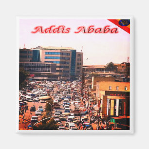 zET006 ADDIS ABEBA, Bustling Center, Fridge Magnet