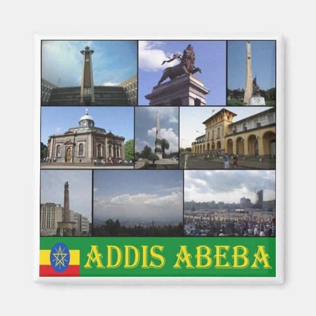 zET007 ADDIS ABABA, Mosaic, Etiopien, Fridge Magnet (Framsidan)