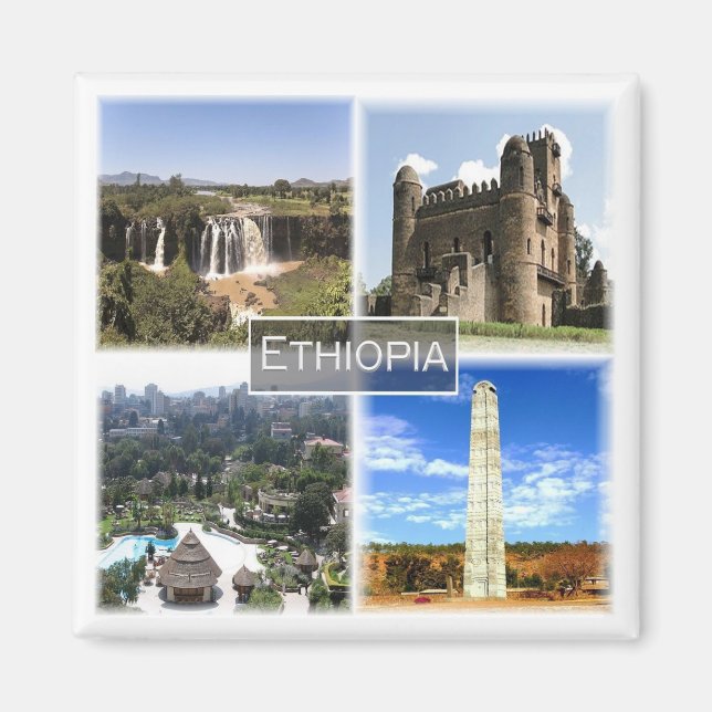 zET013 ETIOPIA, Mosaic, Afrika, Fridge Magnet (Framsidan)