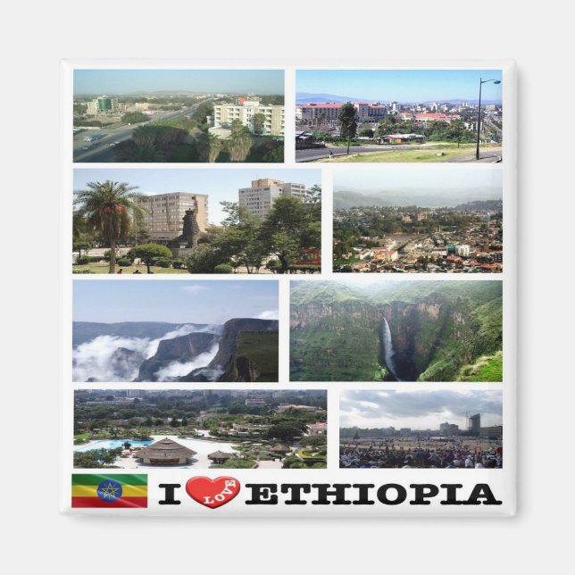 zET015 ETHIOPIA I Kärlek, Mosaic, Afrika, Fridge Magnet (Framsidan)
