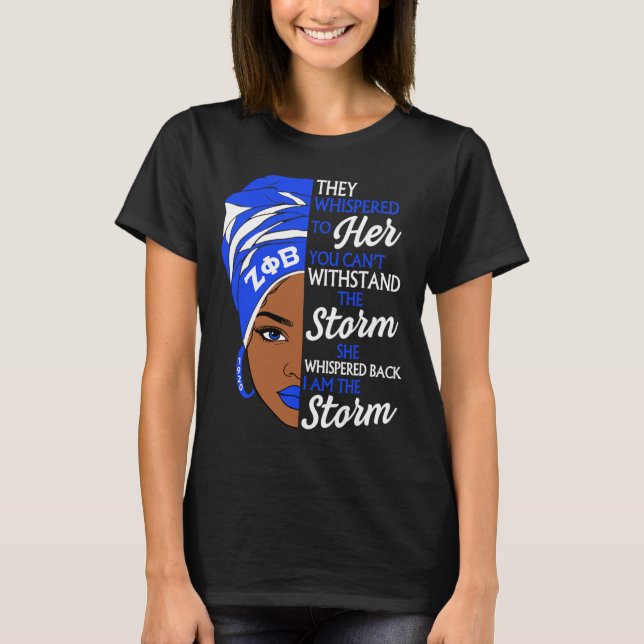 Zeta Phi Beta Sorority Black Women Pride Melanin A T Shirt (Framsida)